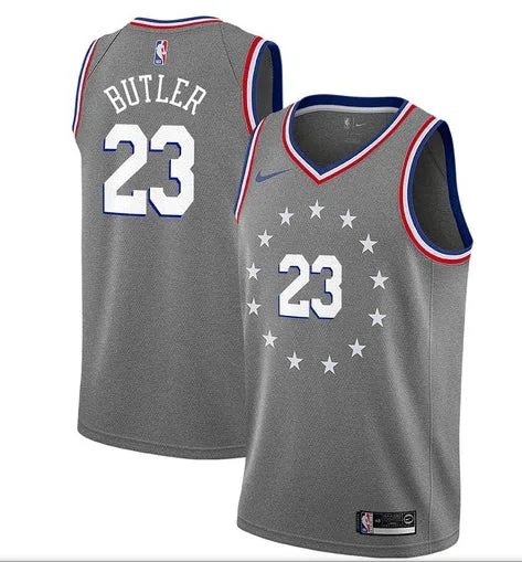 76ers 23 Jimmy Butler Gray 2018-19 City Edition Swingman Basketball Jersey