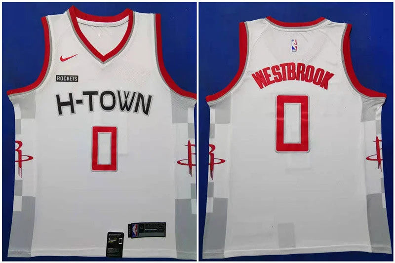 Rockets 0 Russell Westbrook White 2019-20 City Edition Swingman Basketball Jersey