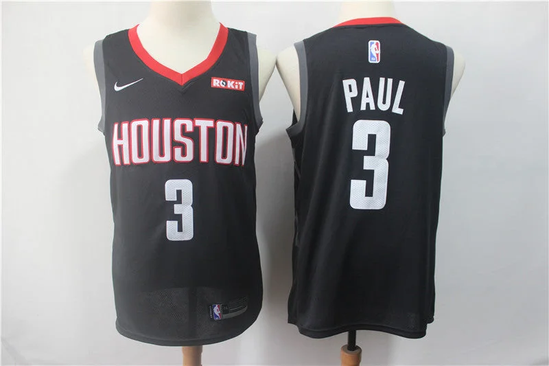 Rockets 3 Chris Paul Black Swingman Basketball Jersey