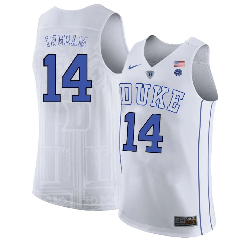 Duke Blue Devils 14 Brandon Ingram White College Basketball Basketball Jersey