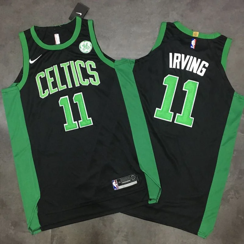 Celtics 11 Kyrie Irving Black Authentic Basketball Jersey