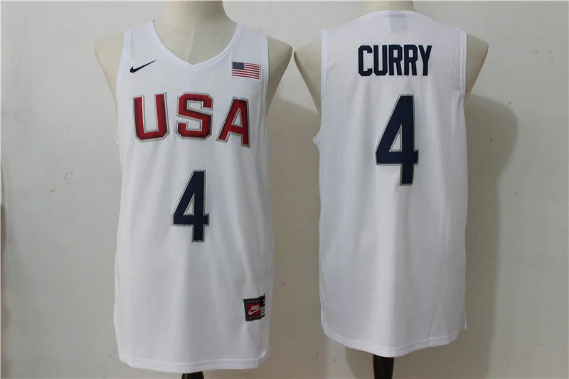 USA Basketball 4 Stephen Curry White Rio Elite Stitched Basketball Jersey