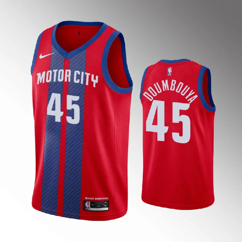 Men's Detroit Pistons #45 Sekou Doumbouya Red Stitched Basketball Jersey