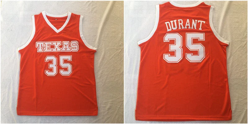 Texas Longhorns 35 Kevin Durant Orange Stitched College Basketball Basketball Jersey