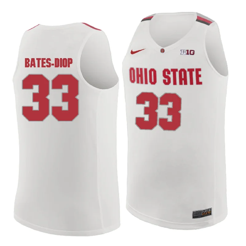 Ohio State Buckeyes 33 Keita Bates-Diop White College Basketball Basketball Jersey