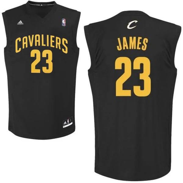 Cavaliers 23 LeBron James Black Fashion Replica Basketball Jersey