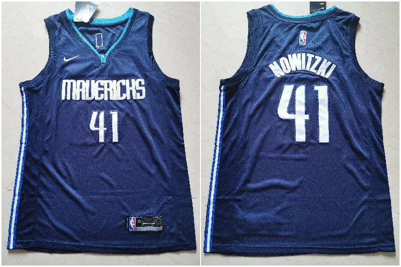 Mavericks 41 Dirk Nowitzki Navy Swingman Basketball Jersey