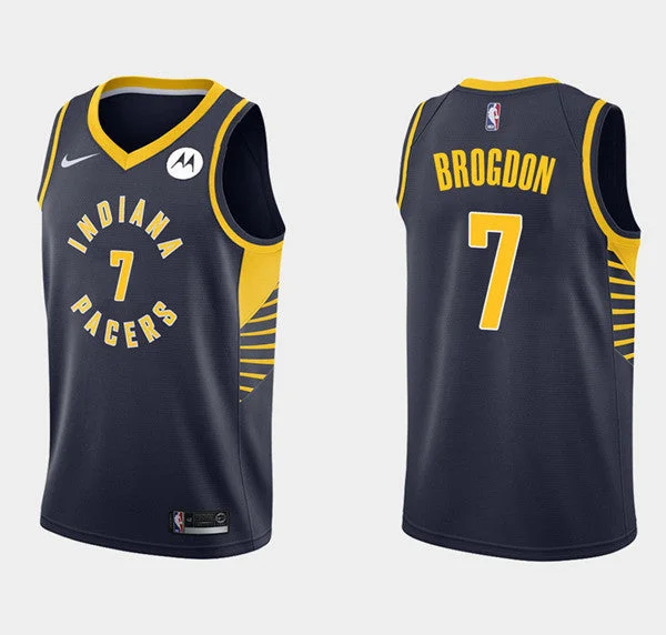 Pacers Malcolm Brogdon #7 Navy Swingman Stitched Basketball Jersey