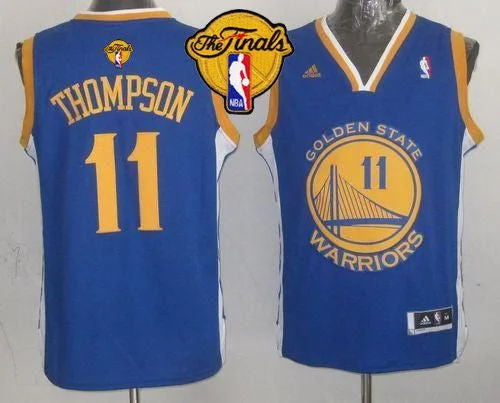 Warriors 11 Thompson Blue 2015 Finals New Rev 30 Basketball Jersey