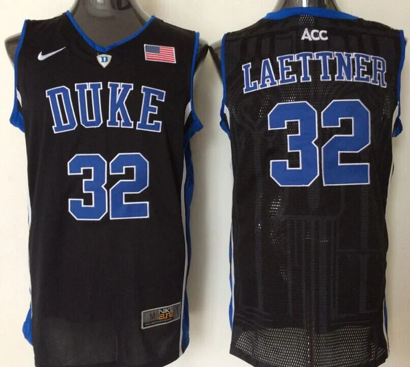 Duke Blue Devils 32 Christian Laettner Black College Basketball Basketball Jersey