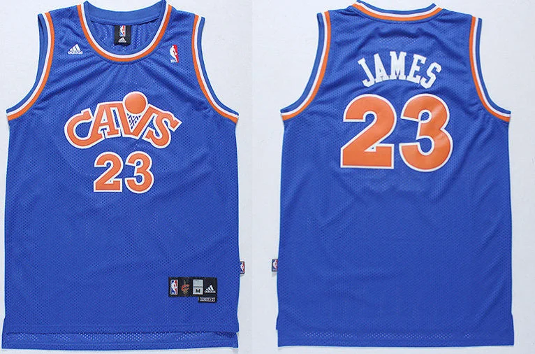 Cavaliers 23 Lebron James Blue Throwback Swingman Basketball Jersey