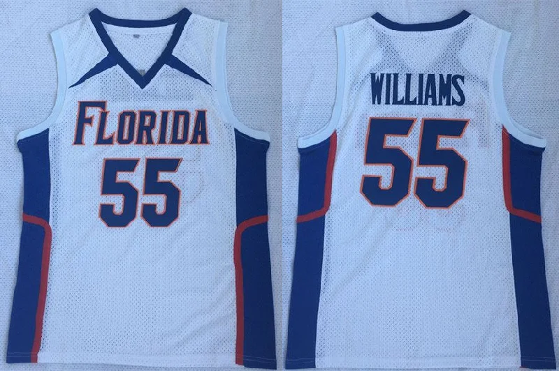 Florida Gators 55 Jason Williams White Throwback College Basketball Basketball Jersey