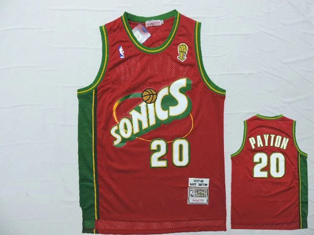 Supersonics 20 Gary Payton Red Hardwood Classics Basketball Jersey