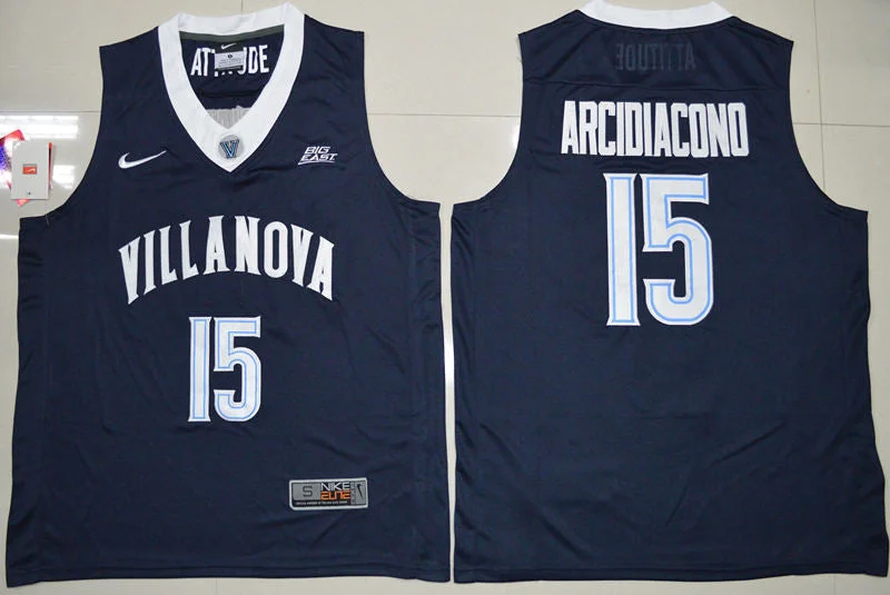 Villanova Wildcats 15 Ryan Arcidiacono Navy Blue Basketball College Basketball Jersey