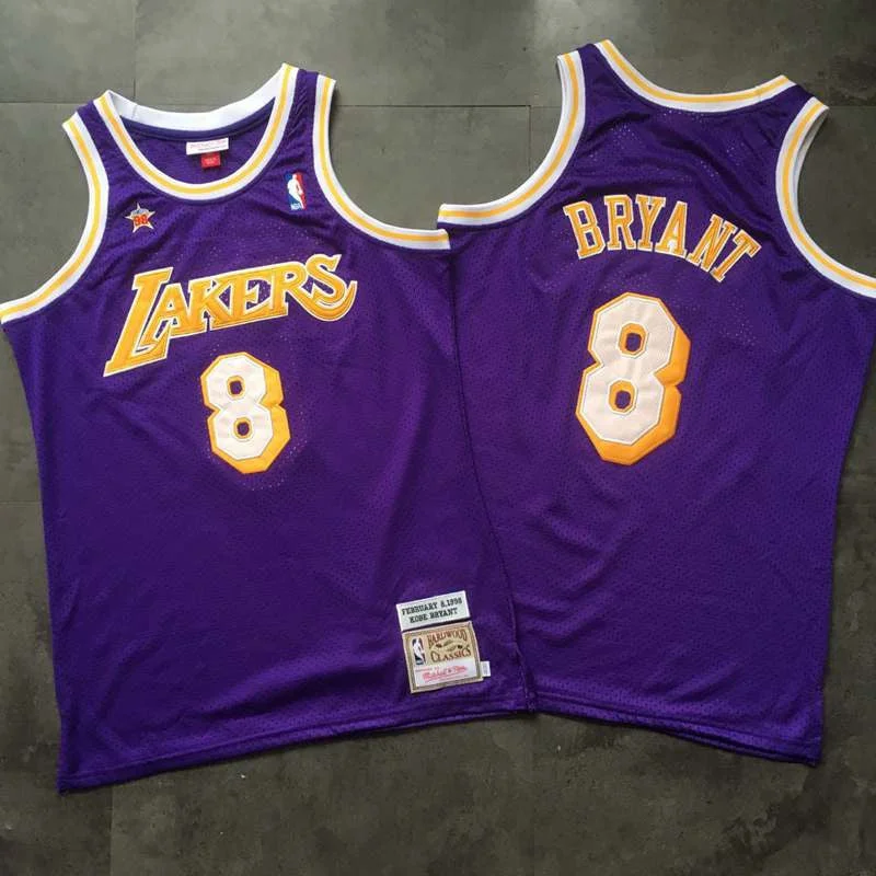 Lakers 8 Kobe Bryant Purple 1998 Hardwood Classics Basketball Jersey