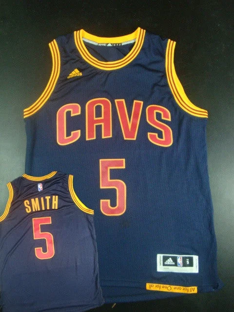 Cavaliers 5 J.R.Smith Blue 2014-15 Hot Printed New Rev 30 Basketball Jersey