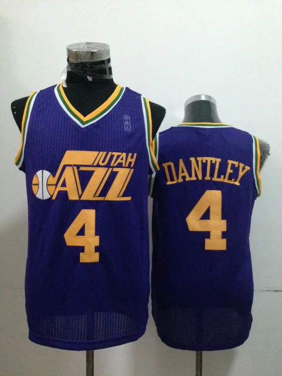 Jazz 4 Dantley Purple Basketball Jerseys