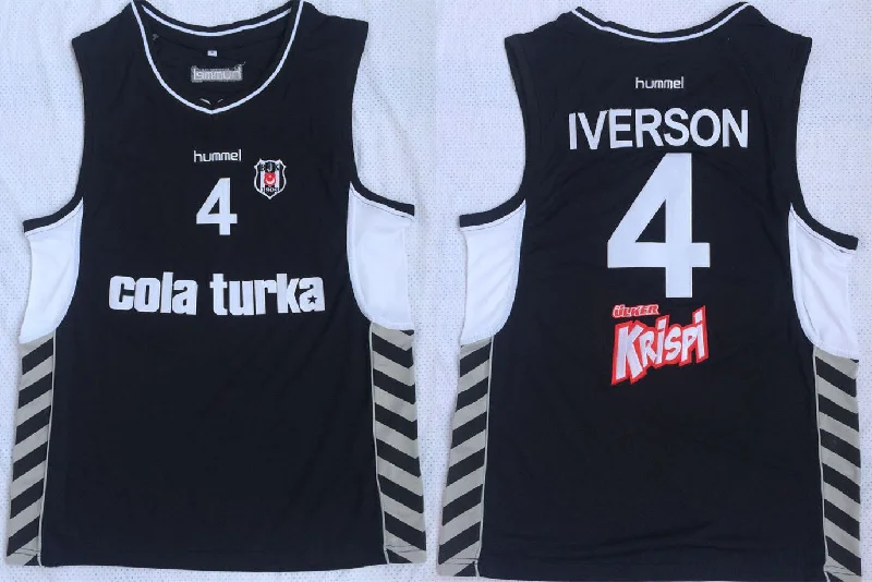 Besiktas 4 Allen Iverson Black Basketball Basketball Jersey