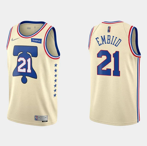 Men's 2021 All-Star Philadelphia 76ers #21 Joel Embiid Earned Edition Stitched Basketball Jersey