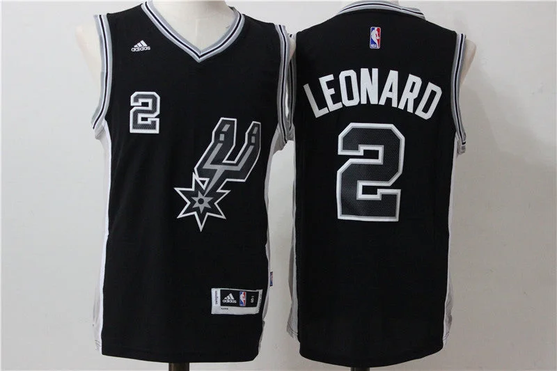 Spurs 2 Kawhi Leonard Black 2015-16 Swingman Basketball Jersey