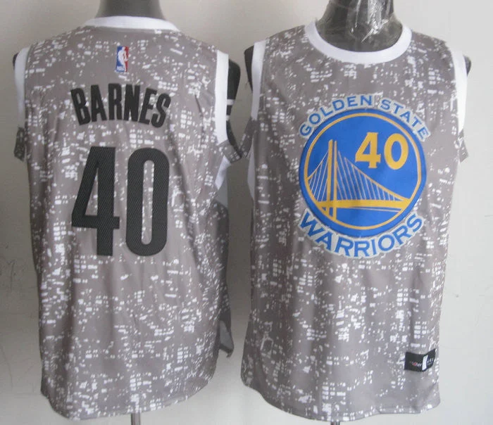 Warriors 40 Harrison Barnes Gray City Luminous Basketball Jersey