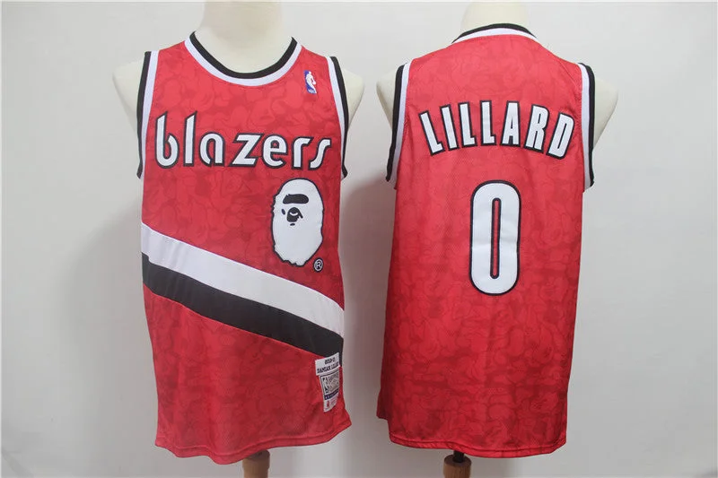 Blazers 0 Damian Lillard Red 2018-19 Hardwood Classics Basketball Jersey