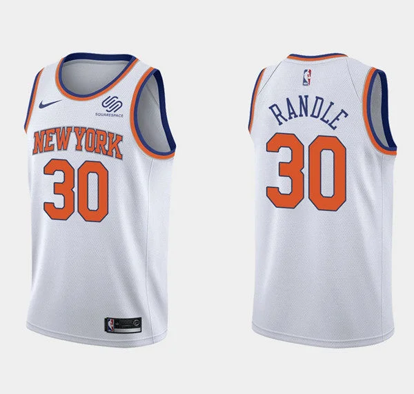 Men's New York Knicks #30 Julius Randle White Stitched Basketball Jersey