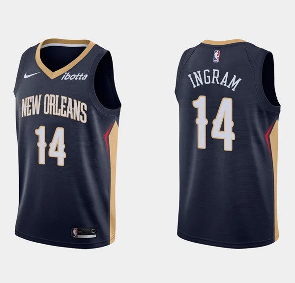 Men's New Orleans Pelicans #14 Brandon Ingram Navy Stitched Basketball Jersey