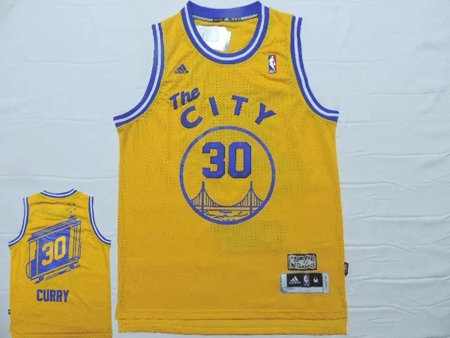 Warriors 30 Stephen Curry Gold Hardwood Classics Basketball Jersey