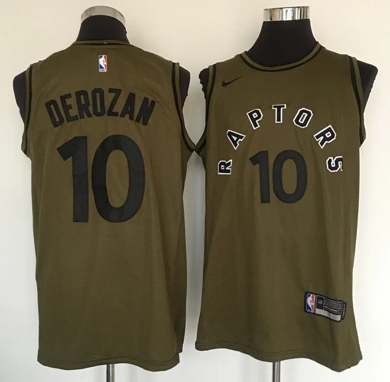 Raptors 10 DeMar DeRozan Olive Swingman Basketball Jersey