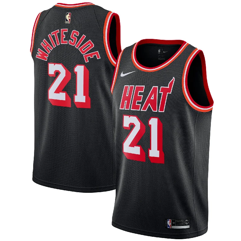 Heat 21 Hassan Whiteside Black Mitchell & Ness Swingman Basketball Jersey