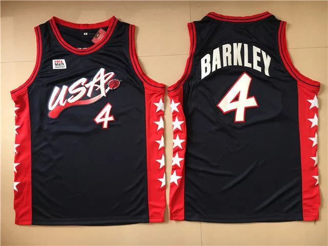 USA 4 Charles Barkley Black Dream Team III Basketball Jersey