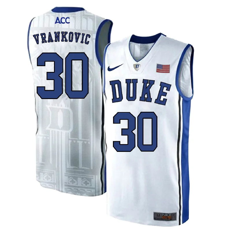 Duke Blue Devils 30 Antonio Vrankovic White Elite College Basketball Basketball Jersey