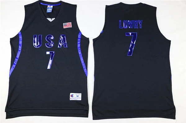 USA 7 Kyle Lowry Black Basketball Basketball Jersey