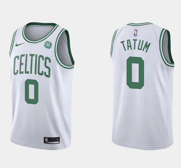 Men's Boston Celtics #0 Jayson Tatum White Stitched Basketball Jersey