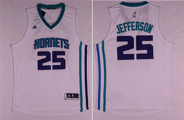 Hornets 25 Al Jefferson White Swingman Basketball Jersey