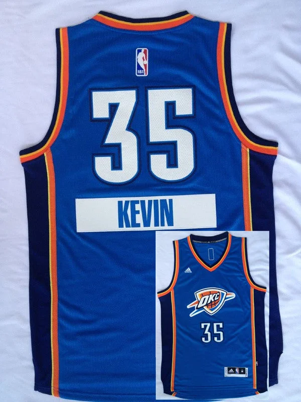 Thunder 35 Kevin Durant Blue 2014-15 Christmas Day Swingman Basketball Jerseys