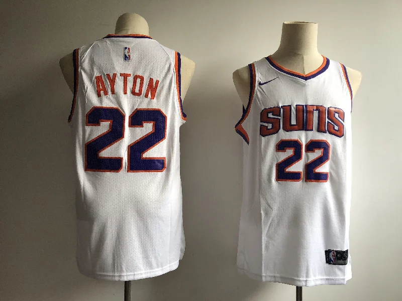 Suns 22 Deandre Ayton White Swingman Basketball Jersey