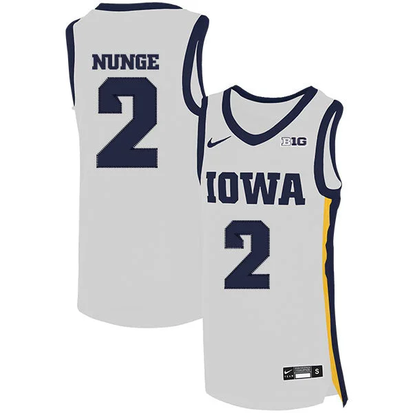 Iowa Hawkeyes 2 Jack Nunge White Basketball College Basketball Jersey