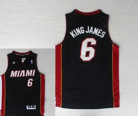 Heat 6 KingJames Black New Revolution 30 Basketball Jerseys