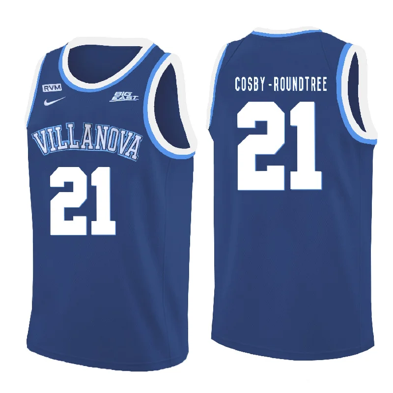 Villanova 21 Wildcats Dhamir Cosby-Roundtree Blue College Basketball Basketball Jersey