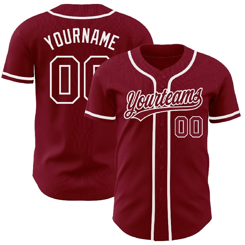 Custom Crimson Crimson-White Authentic Baseball Jersey