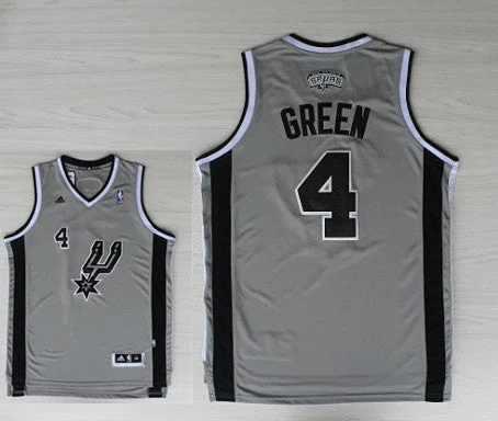 Spurs 4 Green Grey New Revolution 30 Basketball Jerseys