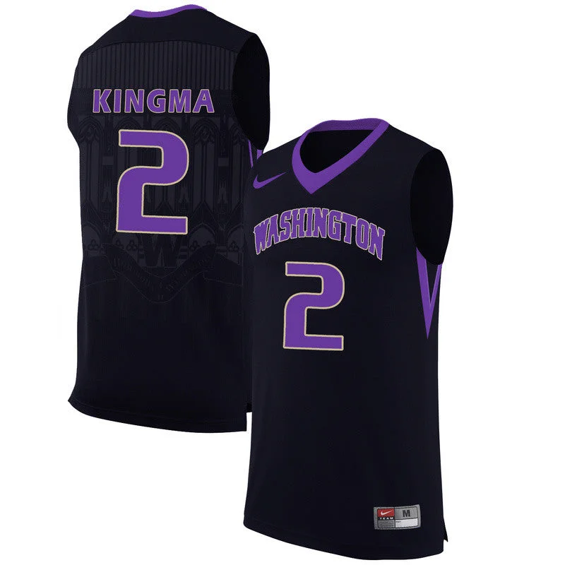 Washington Huskies 2 Dan Kingma Black College Basketball Basketball Jersey