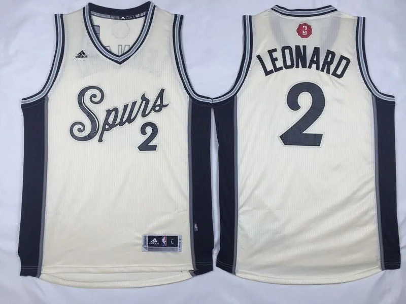 Spurs 2 Kawhi Leonard Cream 2015-16 Christmas Day Swingman Basketball Jersey