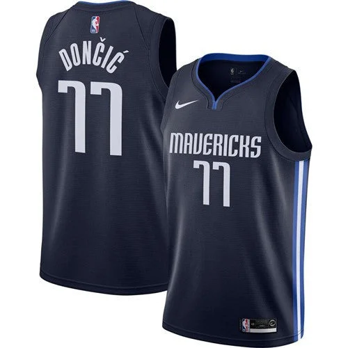 Men's Dallas Mavericks #77 Luka Doncic Blue Swingman Stitched Basketball Jersey