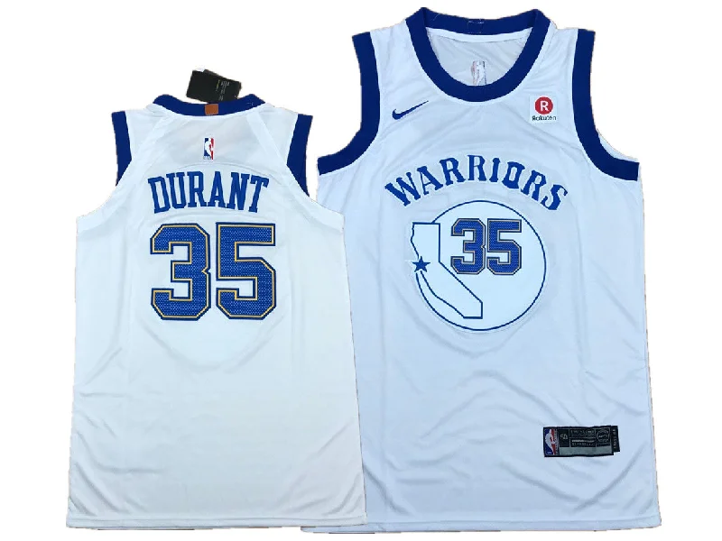 Warriors 35 Kevin Durant White Fashion Current Player Hardwood Classics Authentic Basketball Jersey