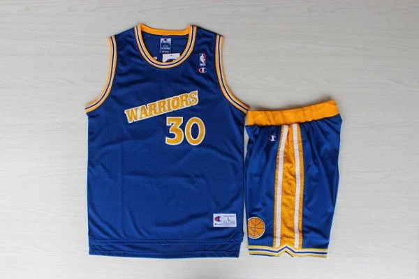 Warriors 30 Curry Blue New Revolution 30 Basketball Jersey (With Shorts)