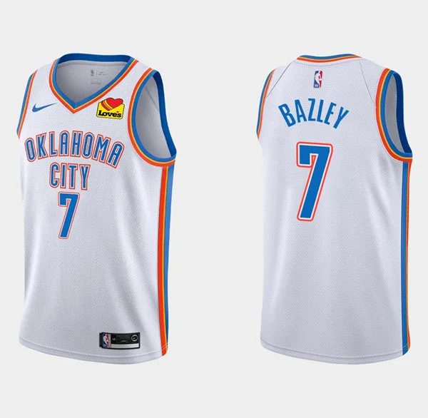 Men's Oklahoma City Thunder #7 Darius Bazley White Stitched Basketball Jersey