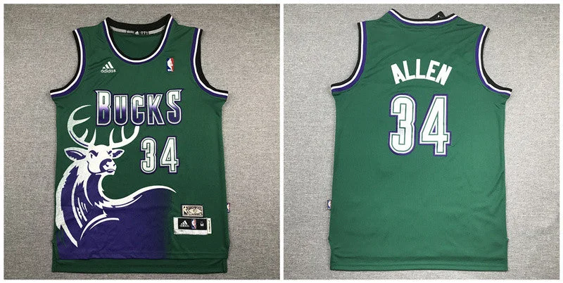 Bucks 34 Ray Allen Green Hardwood Classics Basketball Jersey